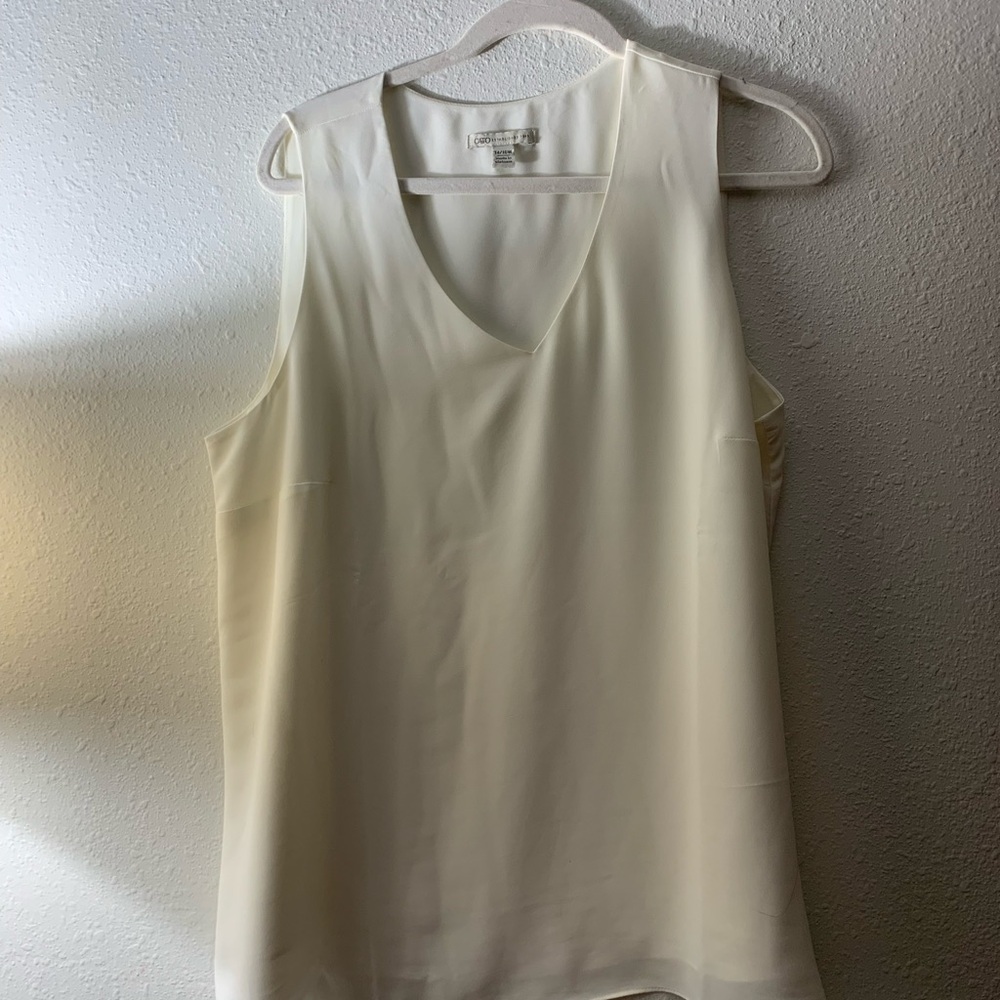 Cato Ivory Sleeveless V-Neck Blouse